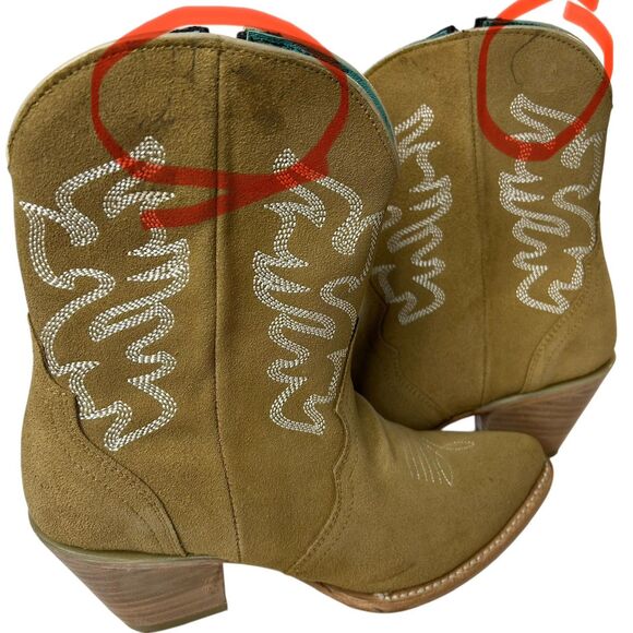 NEW Corral Embroidered Western Heeled Boot Camel Pointed Toe 8.5M MINOR FLAWS - Picture 9 of 14